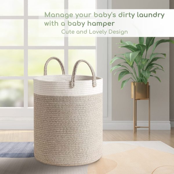 Large Tall Woven Rope Storage Laundry Basket