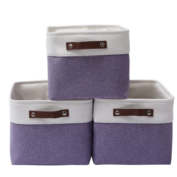 3 Pack Large Foldable Fabric Storage Haundry Baskets