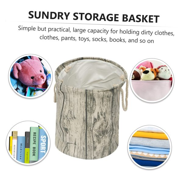 Wooden Pile Pattern Laundry Basket