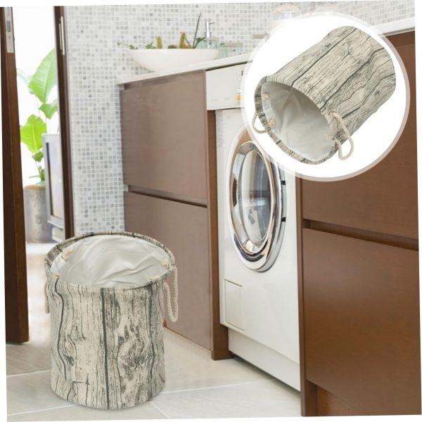 Wooden Pile Pattern Laundry Basket
