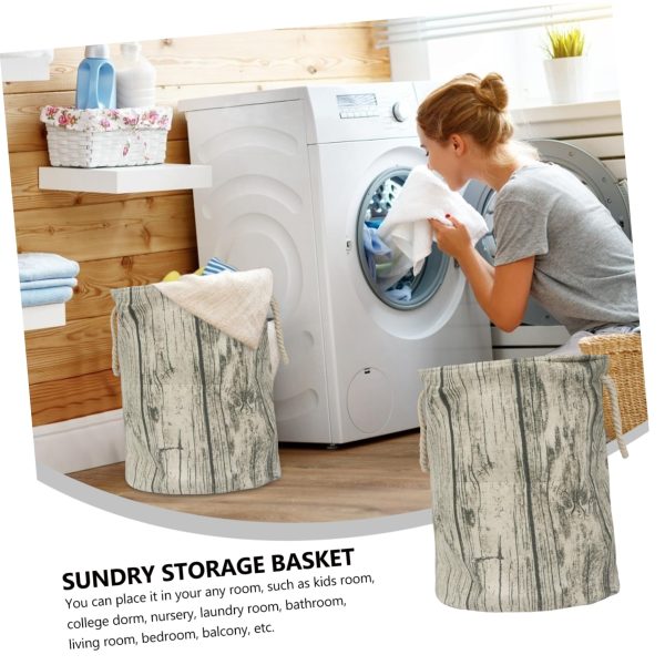 Wooden Pile Pattern Laundry Basket