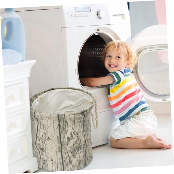 Wooden Pile Pattern Laundry Basket