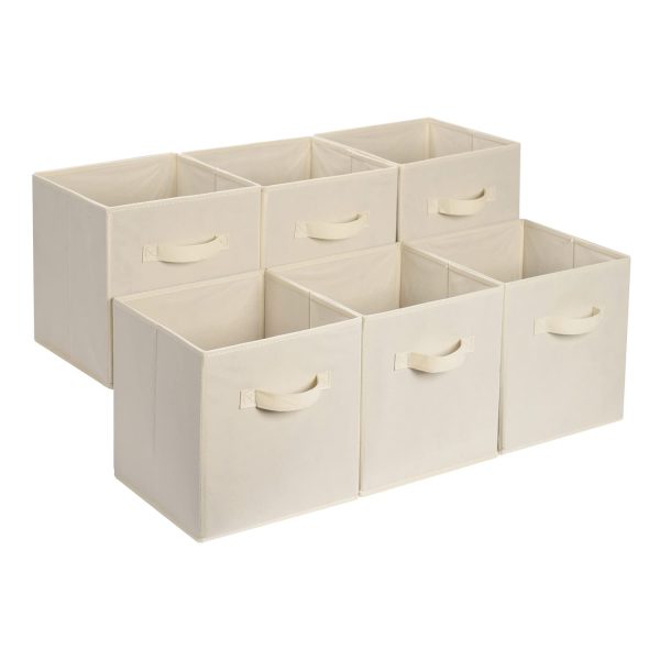 6 Pack Basics Collapsible Fabric Storage Cube Laundry Baskets