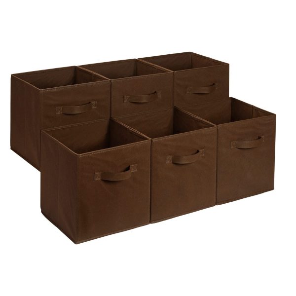 6 Pack Basics Collapsible Fabric Storage Cube Laundry Baskets