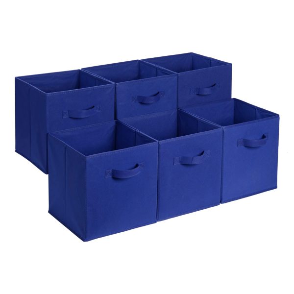 6 Pack Basics Collapsible Fabric Storage Cube Laundry Baskets