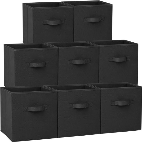 8 Pack Large Cube Fabric Collapsible Clothes Storage Laundry Baskets