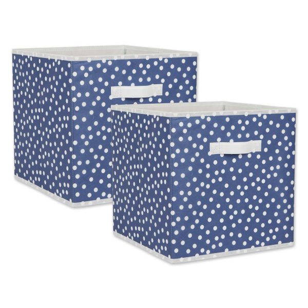 2 Piece Collapsible Polka Dot Storage Laundry Baskets
