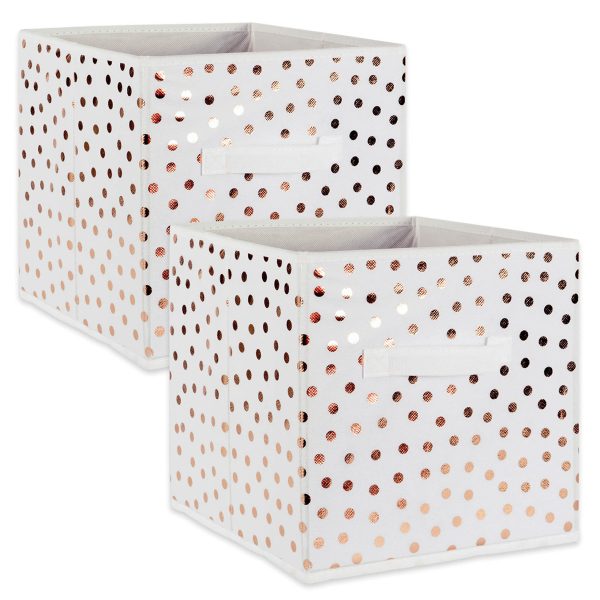 2 Piece Collapsible Polka Dot Storage Laundry Baskets