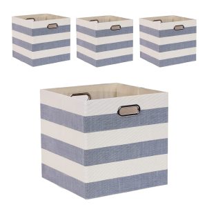 4Pcs Foldable Cube Storage Laundry Baskets
