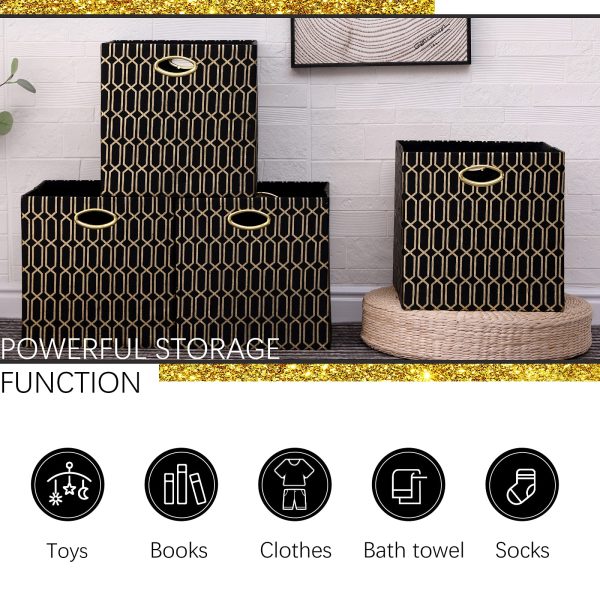 4Pcs Collapsible Cube Storage Laundry Baskets