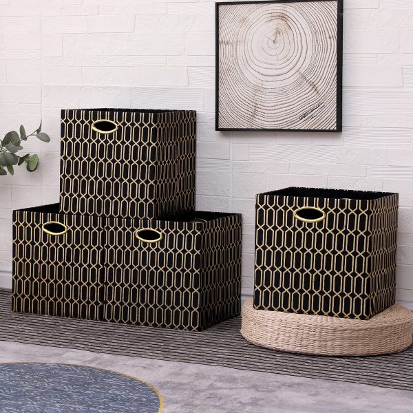 4Pcs Collapsible Cube Storage Laundry Baskets