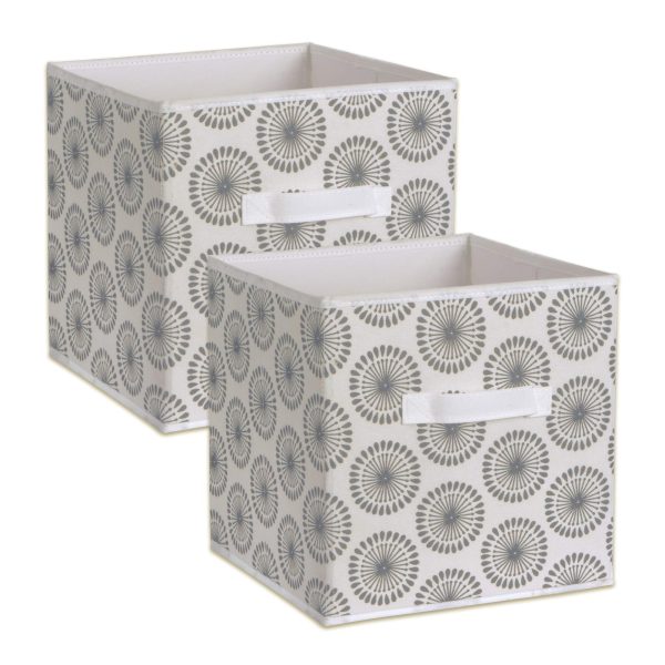 2Pcs Non Woven Polyester Starburst Storage Laundry Baskets