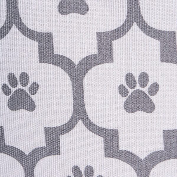 Small Round Bone Lattice Paw Print Laundry Basket