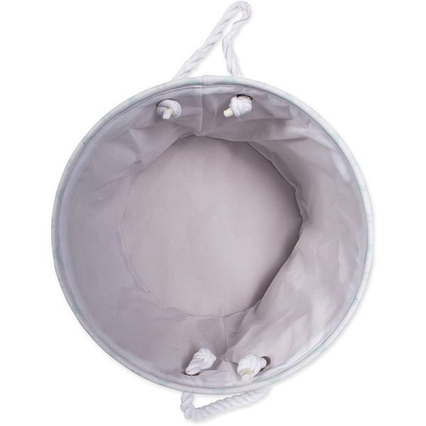 Small Round Bone Lattice Paw Print Laundry Basket