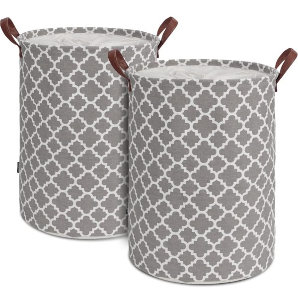 Large Collapsible Waterproof Drawstring Round Laundry Basket