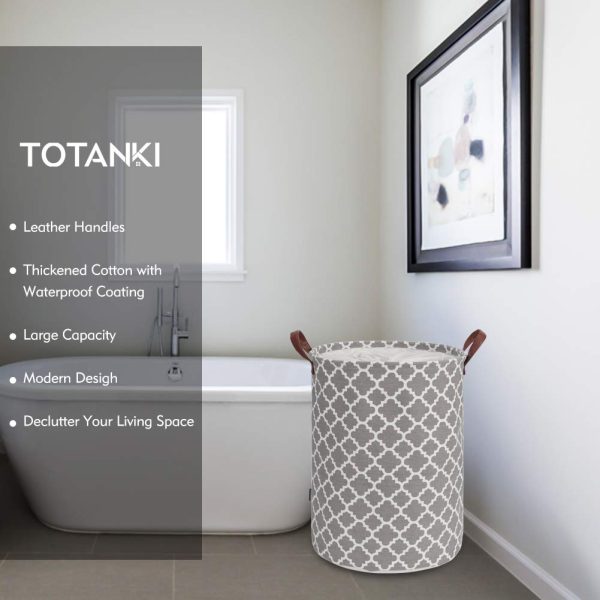Large Collapsible Waterproof Drawstring Round Laundry Basket