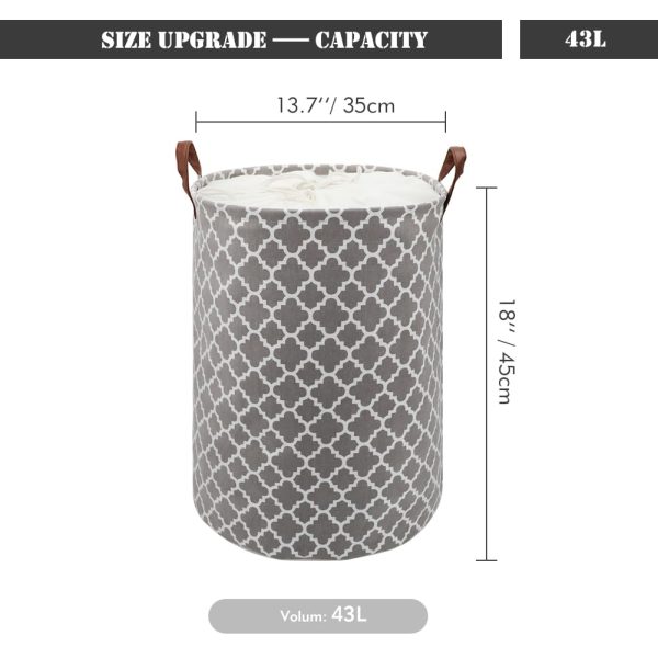 Large Collapsible Waterproof Drawstring Round Laundry Basket
