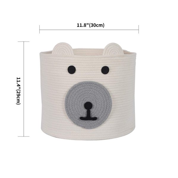 Cute Bear Design Cotton Rope Storage Laundry Basket