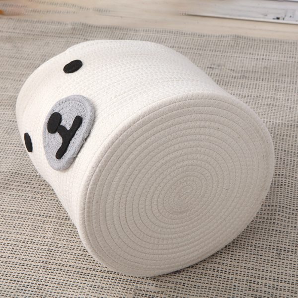 Cute Bear Design Cotton Rope Storage Laundry Basket