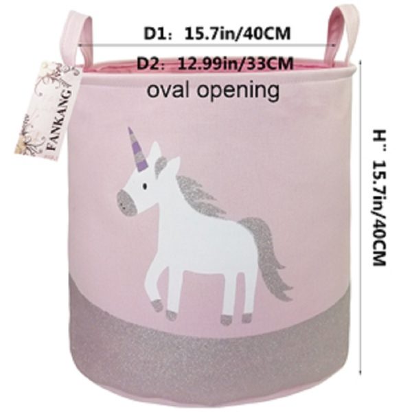 Collapsible Convenient Pink Unicorn Laundry Basket