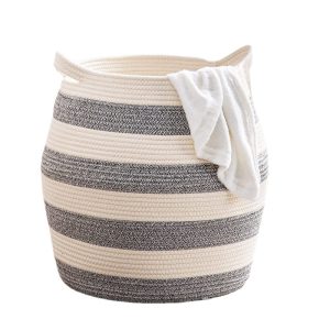 Large Collapsible Cotton Rope Laundry Basket