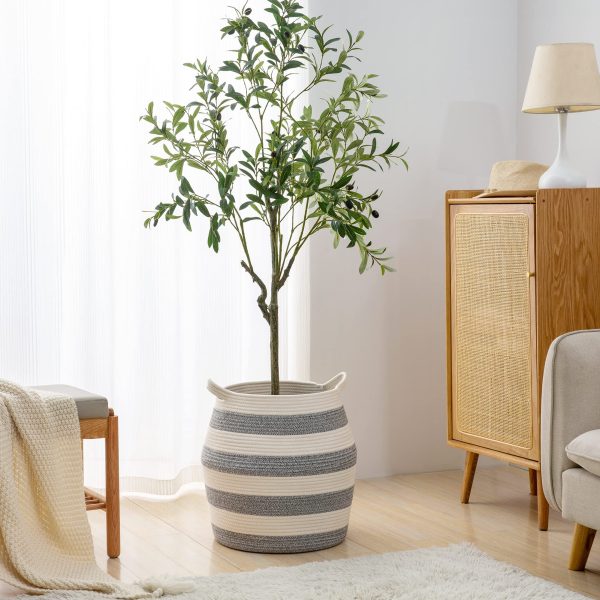 Large Collapsible Cotton Rope Laundry Basket