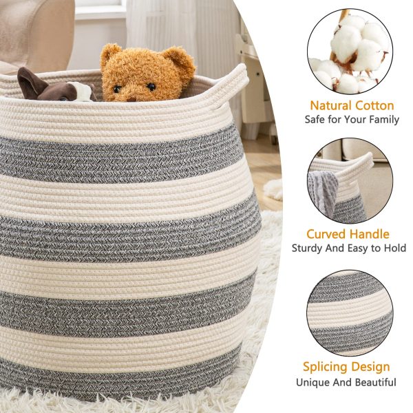 Large Collapsible Cotton Rope Laundry Basket