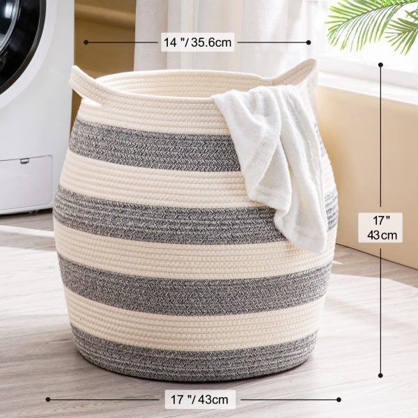 Large Collapsible Cotton Rope Laundry Basket
