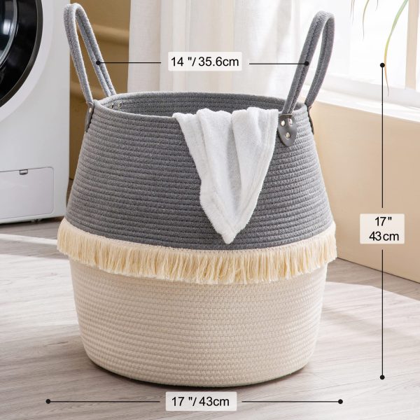 Large Collapsible Cotton Rope Laundry Basket