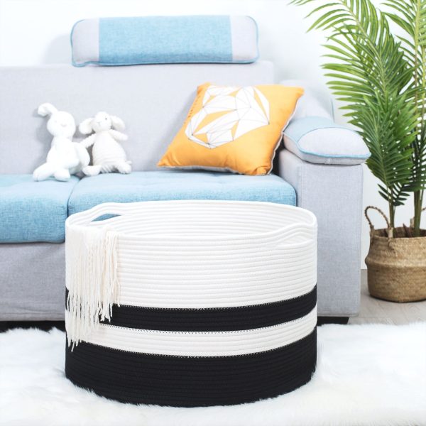 Extra Large Cotton Rope Blanket Storage Laundry Basket