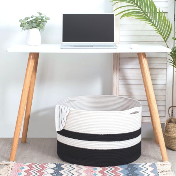 Extra Large Cotton Rope Blanket Storage Laundry Basket