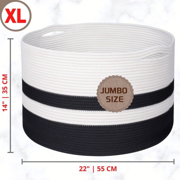Extra Large Cotton Rope Blanket Storage Laundry Basket