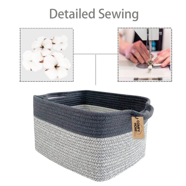Medium Rectangle Soft Cotton Rope Laundry Basket