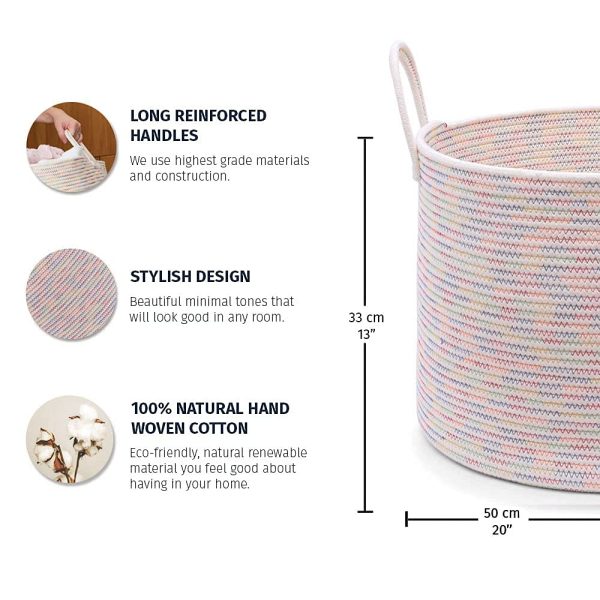 Rainbow Extra Large Woven Laundry Basket