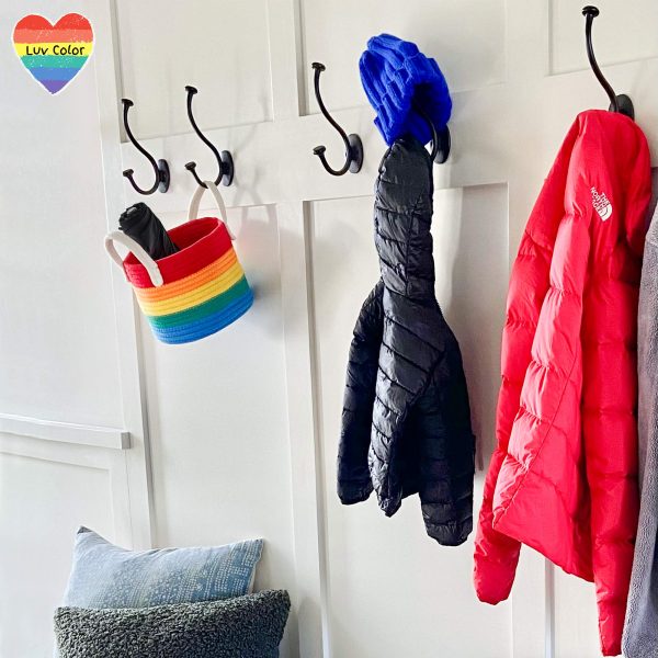 3 Pack Rainbow Cotton Woven Storage Baskets