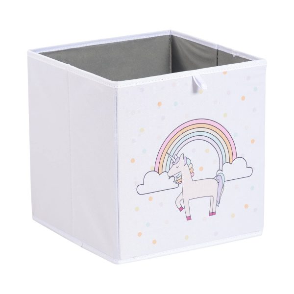 6 Pack Collapsible Fabric Unicorns Rainbows Storage Laundry Basket