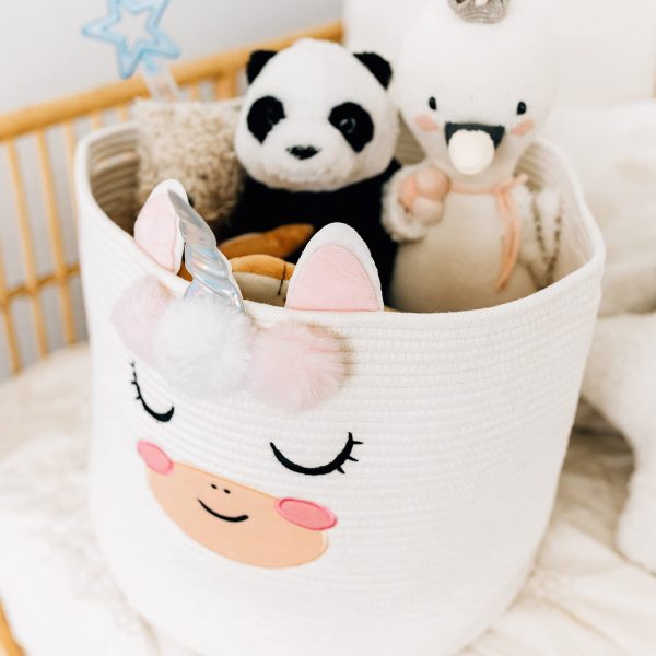 Cotton Rope Unicorn Decor Laundry Basket