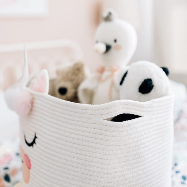 Cotton Rope Unicorn Decor Laundry Basket