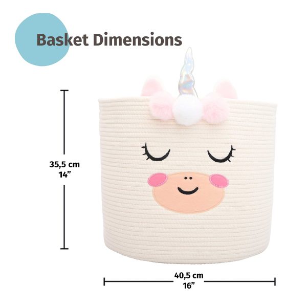 Cotton Rope Unicorn Decor Laundry Basket