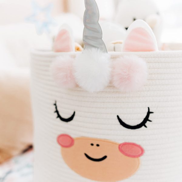 Cotton Rope Unicorn Decor Laundry Basket