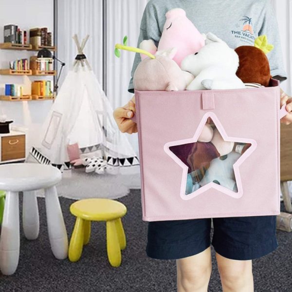 4 Pack Foldable Cube Storage Laundry Baskets