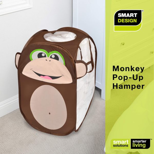 Foldable Pop Up Monkey Laundry Basket