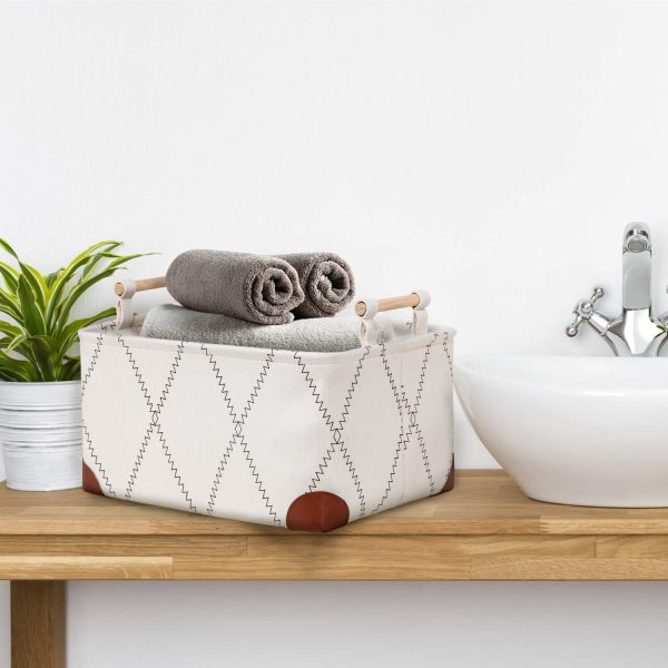 X Type Streak Canvas Storage Laundry Basket