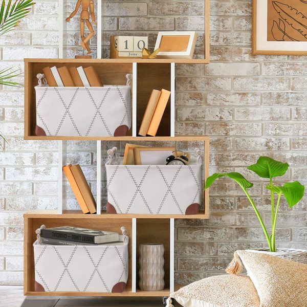 X Type Streak Canvas Storage Laundry Basket