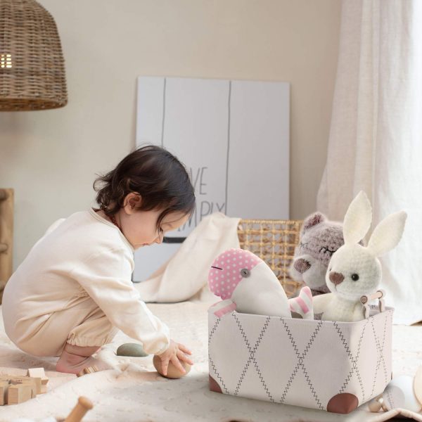 X Type Streak Canvas Storage Laundry Basket