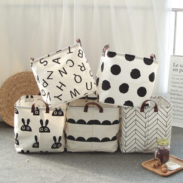 Large Durable Collapsible Square Dot Semicircle Laundry Basket